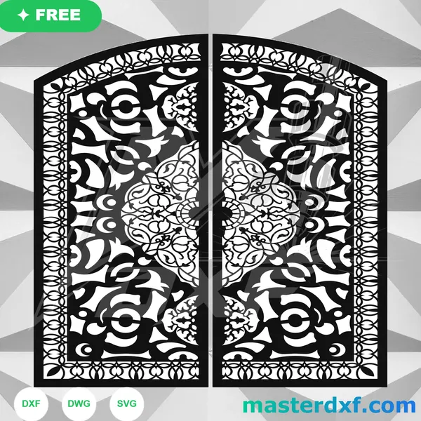 Arched Abstract Mosaic DXF Door Panel for CNC Routing DXF File
